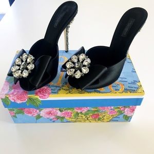 NWT Dolce & Gabbana Crystal Slide Heels